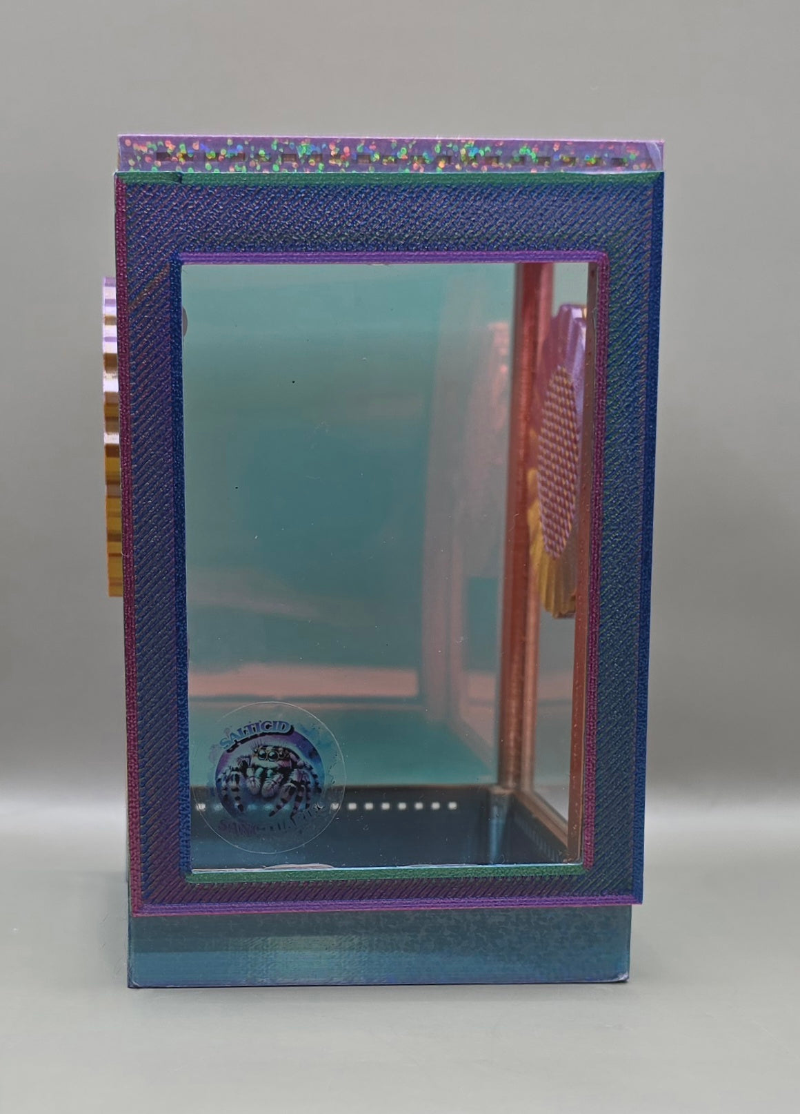 3d Printed Acrylic Jumping Spider Enclosure (Fruit Roll Up) 4"x4"x6"