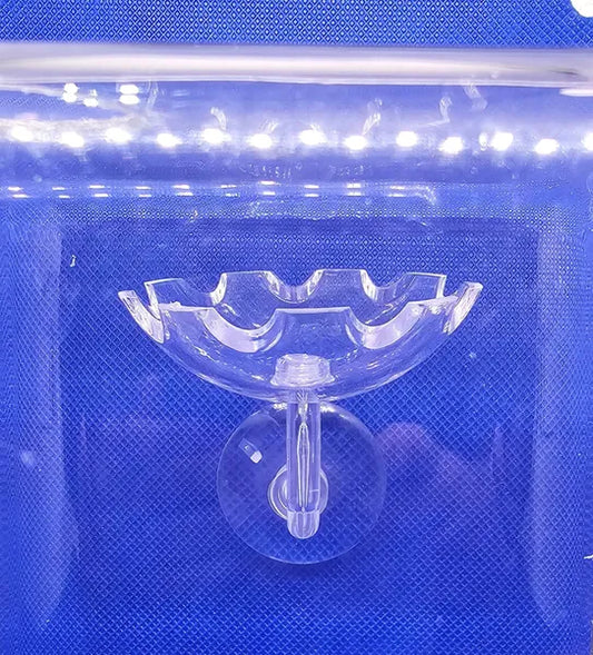 Clear Acrylic Suction Cup Feeder Dishes (Flower or Round)