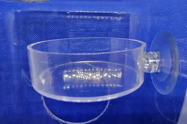 Clear Acrylic Suction Cup Feeder Dishes (Flower or Round)