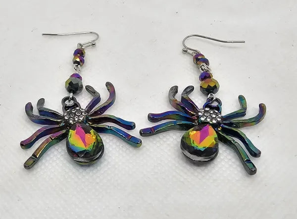 Rainbow Spider Earrings