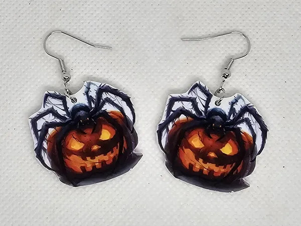 Cute/Spooky Jumping Spider Acrylic Earrings