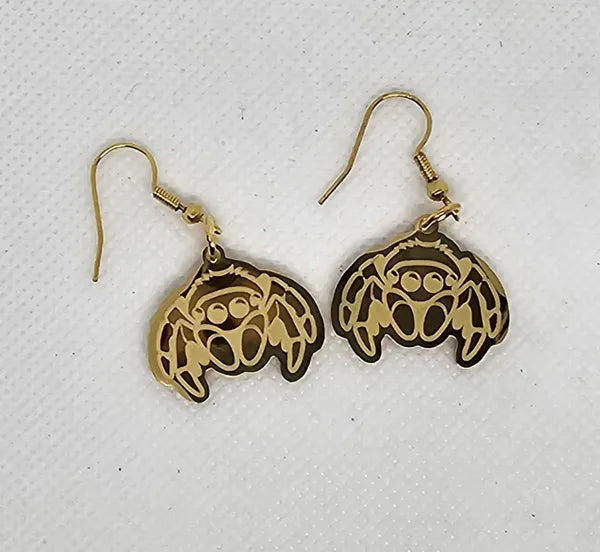 Cute Metal Jumping Spider Earrings