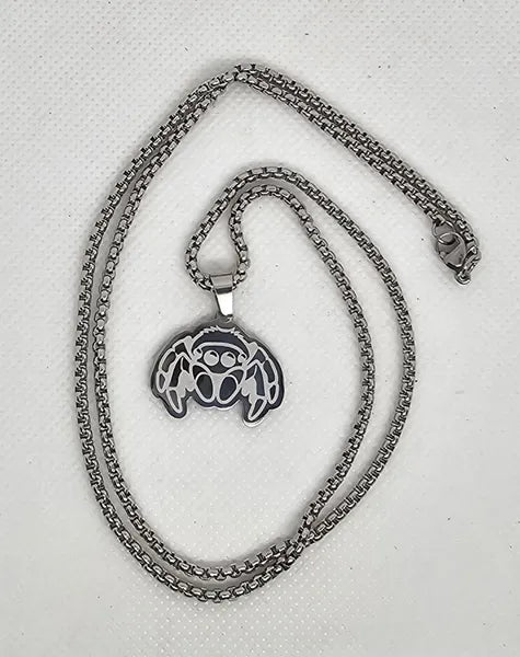 Cute Metal Jumping Spider Necklace