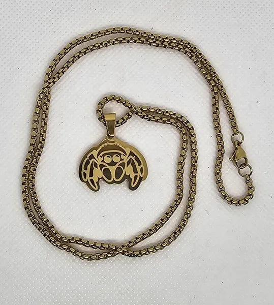 Cute Metal Jumping Spider Necklace