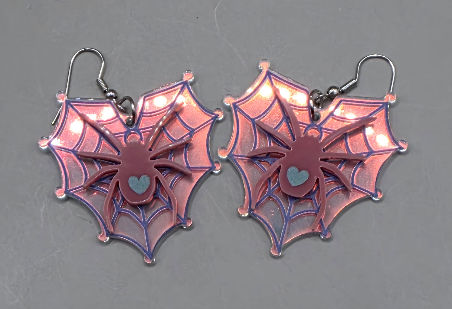 Iridescent Spider Web Earrings