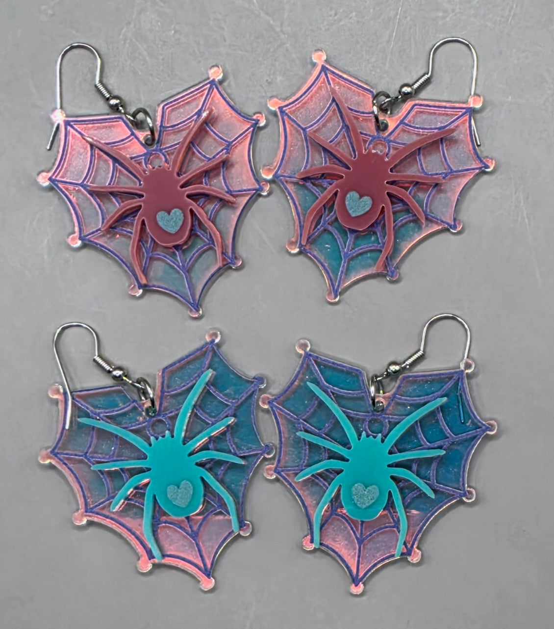 Iridescent Spider Web Earrings