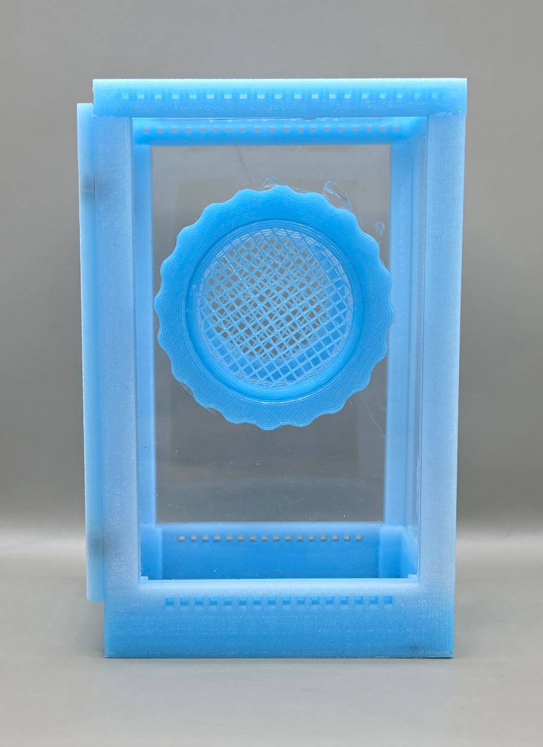 3d Printed Acrylic Jumping Spider Enclosure (Jelly Blue) 4"x4"x6"