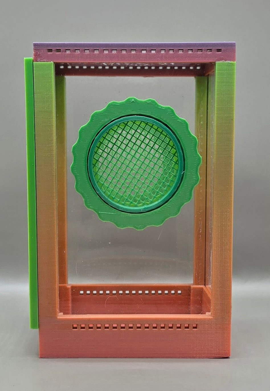 3d Printed Acrylic Jumping Spider Enclosure (Rainbow Sherbert) 4"x4"x6"