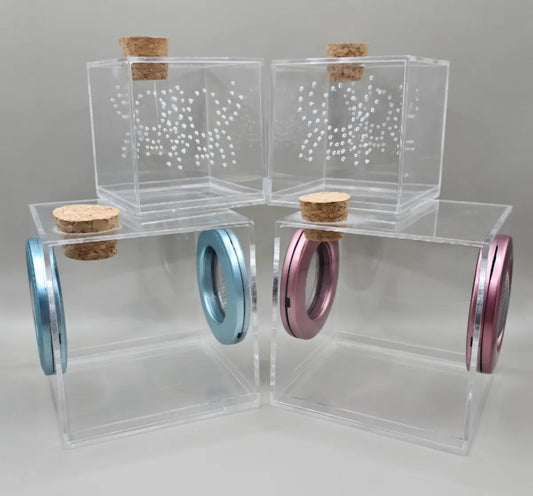 4"x4" Vented Cube Bottom Opening Enclosure (With Feeding Hole)