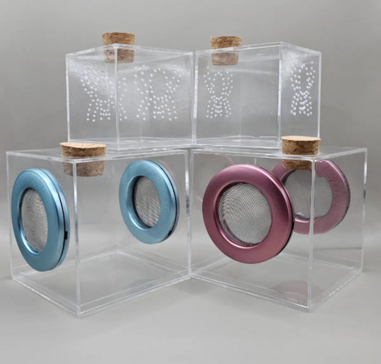 4"x4" Vented Cube Bottom Opening Enclosure (With Feeding Hole)