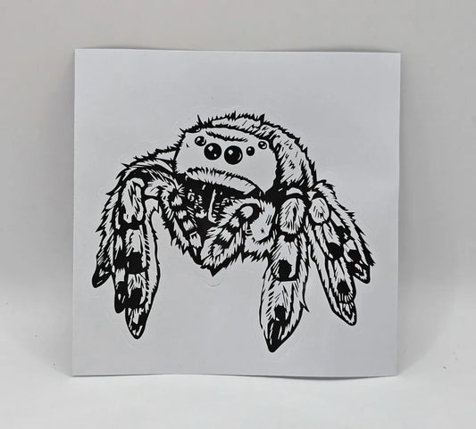 Black Outline Jumping Spider Decal
