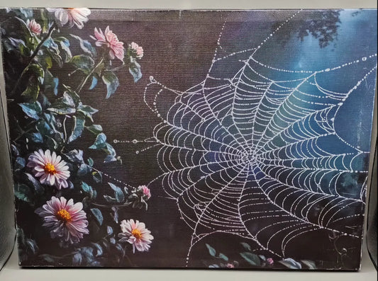 Framed Spider Web Canvas