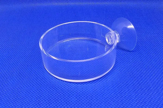Clear Acrylic Suction Cup Feeder Dishes (Flower or Round)