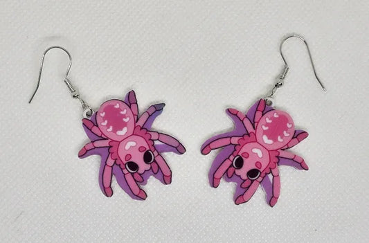 Adorable Jumping Spider Acrylic Earrings