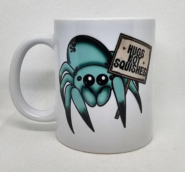 Hugs Not Squishes Spider 11oz Mug